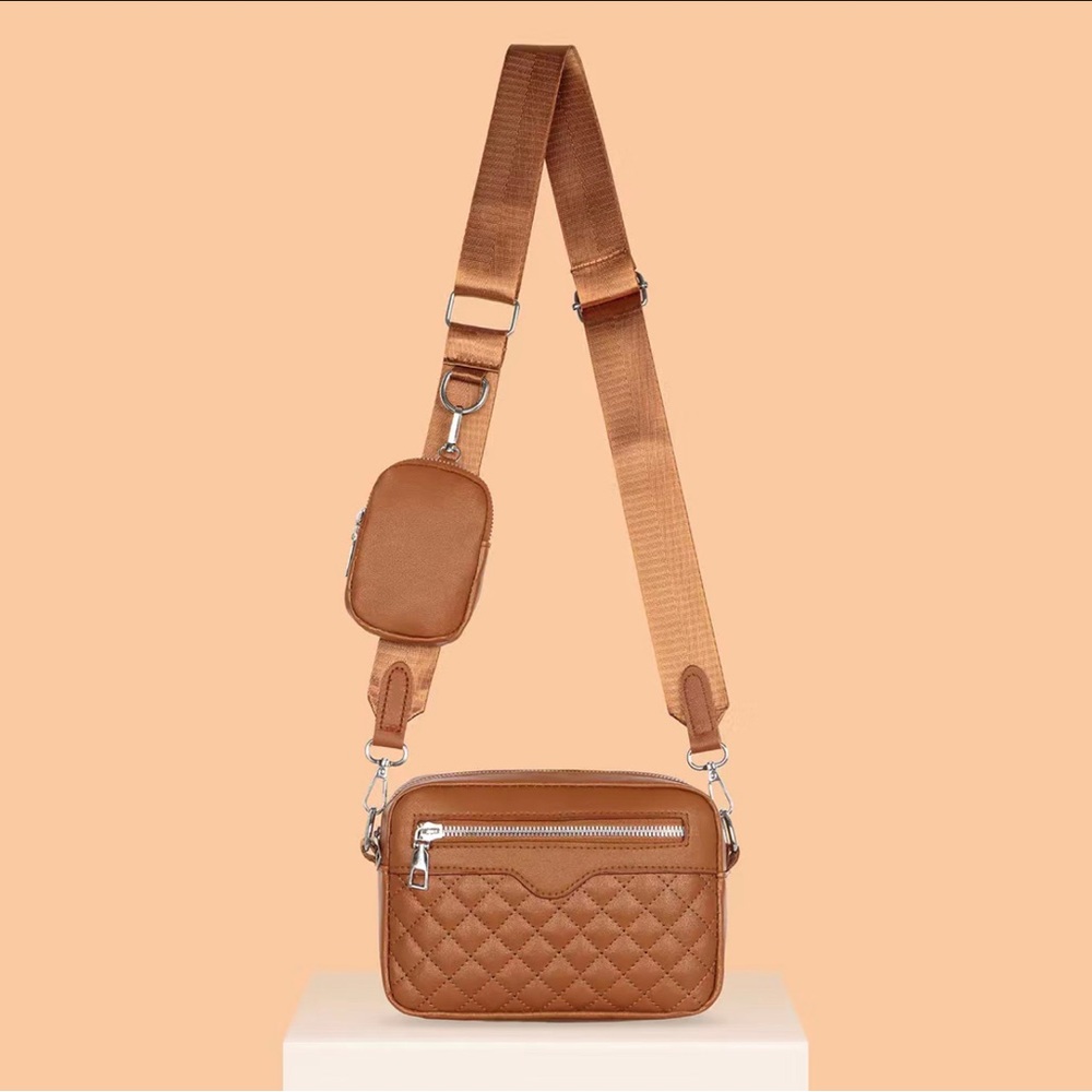 Argyle Quilted Zipper Shoulder Bag, Women's Casual Crossbody Square Bag